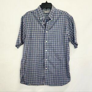 Daniel Cremieux Green Blue & Red Plaid Button-Up Short Sleeve Shirt